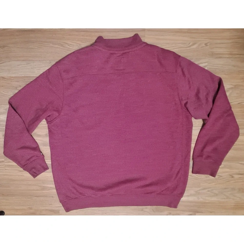 Mens XL Elon University Heathered Maroon Three Quarter Zip Pullover‎